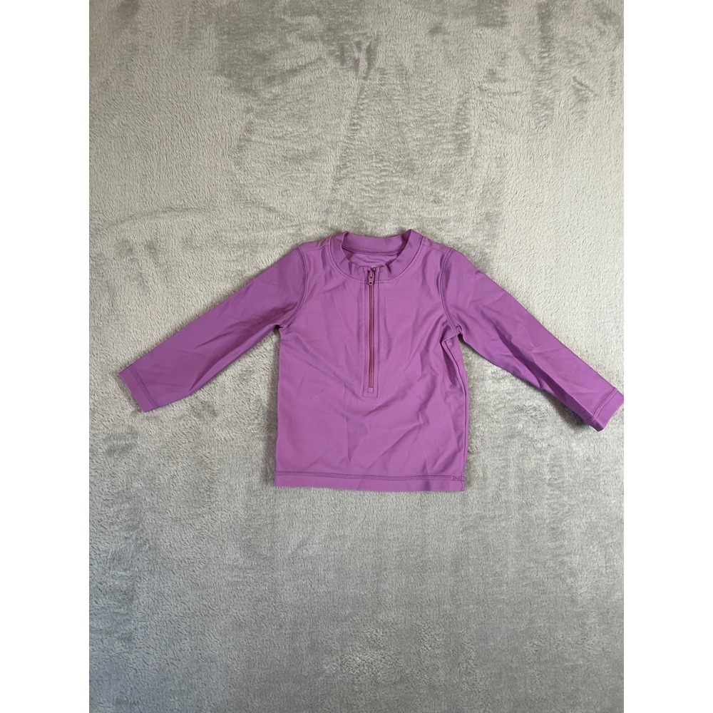 Primary Girl's Purple Zip Front Rash Guard 12-18 Months